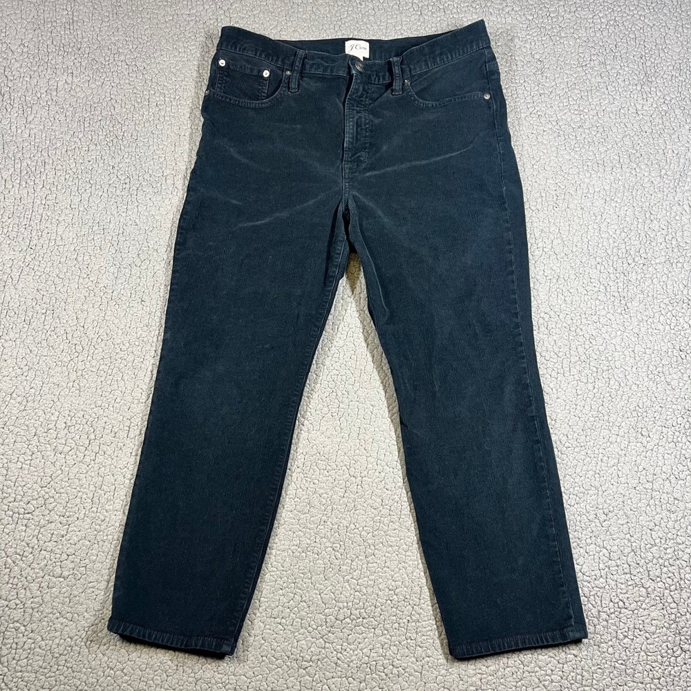 J.Crew 9" Vintage Straight Corduroy Pants Black 31P Petite 5603